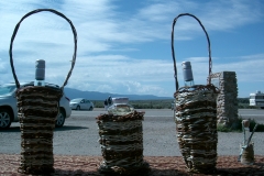 PLAND - red willow baskets and pee fertiliser stall Taos Gorge bridge